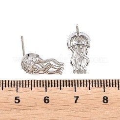 Brass Micro Pave Cubic Zirconia Stud Earrings&nbsp;EJEW-G471-19G