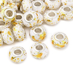 Opaque Resin Rondelle European Beads&nbsp;RESI-Z046-01