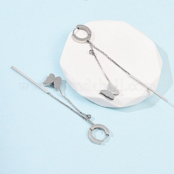 304 Stainless Steel Hoop Earrings&nbsp;EJEW-F393-15P