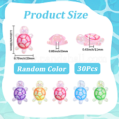 30Pcs UV Plating Transparent Acrylic Beads&nbsp;TACR-SC0002-77