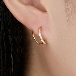 925 Sterling Silver Micro Pave Cubic Zirconia Hoop Earrings&nbsp;CB9976-2