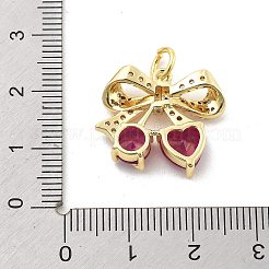 Brass Micro Pave Clear Cubic Zirconia Pendants&nbsp;KK-L228-38G