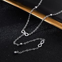 304 Stainless Steel Infinity Y Necklaces&nbsp;NJEW-R026-21P