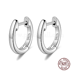 Anti-Tarnish Rhodium Plated 925 Sterling Silver Huggie Hoop Earrings&nbsp;EJEW-BB50163-P