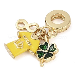 Rack Plating Brass Enamel European Dangle Charms&nbsp;KK-P287-31A-G