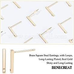 30Pcs Brass Stud Earring Findings&nbsp;KK-BC0009-06