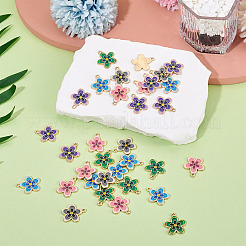 40Pcs 5 Colors Alloy Enamel Pendants&nbsp;ENAM-TA0003-45