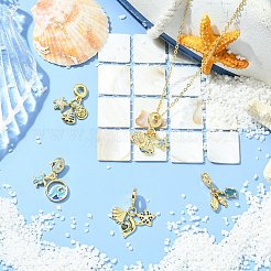 5Pcs 5 Styles Brass Pave Cubic Zirconia European Dangle Charms&nbsp;KK-CJ0004-01