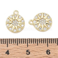 Brass Micro Pave Clear Cubic Zirconia Charms&nbsp;KK-C259-03G
