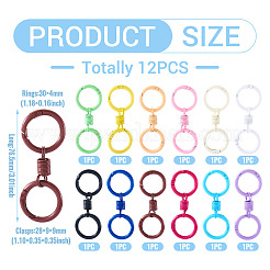 12Pcs 12 Colors Alloy Spring Gate Clasps&nbsp;FIND-TA0008-03