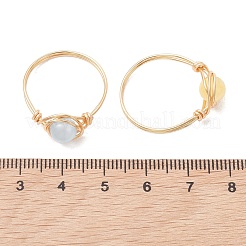 Natural Selenite Dyed Finger Rings&nbsp;RJEW-JR01017-01