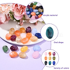 20Pcs Oval Imitation Gemstone Acrylic Beads&nbsp;OACR-YW0002-48