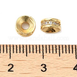 Rack Plating Brass Cubic Zirconia Beads&nbsp;KK-K349-03G