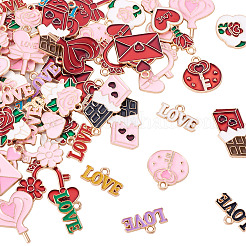 52Pcs 26 Styles Valentine's Day Theme Alloy Enamel Pendants&nbsp;ENAM-TA0002-83