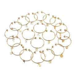 PVD Vacuum Plating 201 Stainless Steel Cuff Bangles&nbsp;BJEW-M284-20G-1