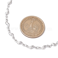 304 Stainless Steel Wave Link Chain Necklaces&nbsp;NJEW-JN05164-02