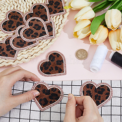 Leopard Print Pattern Polyester Embroidery Thread Iron on Sew on Patches&nbsp;LS-PATC-WH0031-006