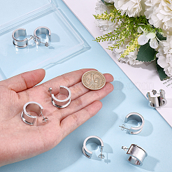4 Pairs Stainless Steel Round Stud Earring Findings&nbsp;STAS-BBC0011-02