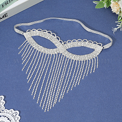 Alloy Rhinestone Chain Tassel Face Eye Mask for Women&nbsp;AJEW-WH20006-209P