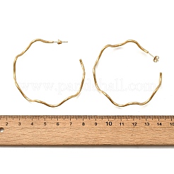 Wavy C-Shaped 304 Stainless Steel Stud Earrings&nbsp;EJEW-A129-02G