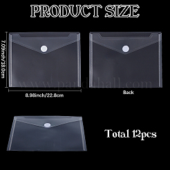 12Pcs PP Plastic Card Storage Bags with Snap&nbsp;ABAG-SP0001-39