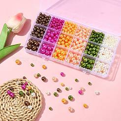 750Pcs 18 Colors Spray Painted ABS Plastic Imitation Pearl Beads&nbsp;OACR-FS0002-37
