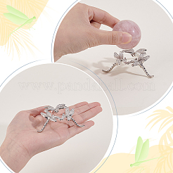 Dragonfly Alloy Crystal Ball Holders&nbsp;DJEW-WH0103-009