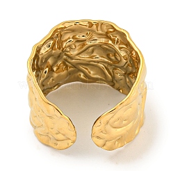 Ion Plating(IP) 304 Stainless Steel Textured Open Cuff Ring&nbsp;RJEW-A043-11G