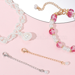 20Pcs 2 Colors Brass End with Chain&nbsp;KK-BBC0019-10