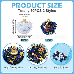 30Pcs 2 Colors Cloth Pendants&nbsp;FIND-TA0008-35