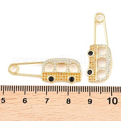 Brass Micro Pave Cubic Zirconia Pendants&nbsp;KK-C162-055G-01