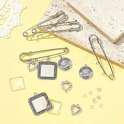 DIY Square Alloy Commemorative Photo Pendants Making Kits&nbsp;DIY-FS0009-22
