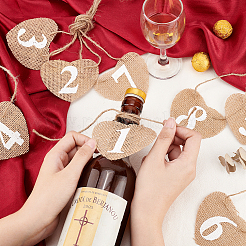 Burlap Table Numbers Cards&nbsp;AJEW-WH0248-115