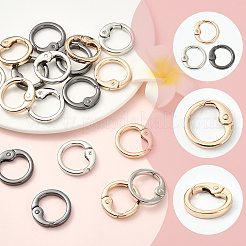 18Pcs 3 Colors Alloy Spring Gate Rings&nbsp;FIND-SC0016-58