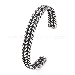 Retro 316 Surgical Stainless Steel Cuff Bangles&nbsp;BJEW-C142-14A-AS