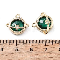 Rack Plating Brass Micro Pave Cubic Zirconia Pendants&nbsp;KK-M013-05G