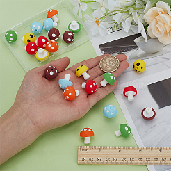 24Pcs 6 Colors Mushroom Food Grade Eco-Friendly Silicone Focal Beads&nbsp;SIL-FG0001-01