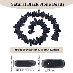 1 Strand Natural Black Stone Beads Strands&nbsp;G-BBC0001-21