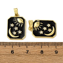 Brass Micro Pave Cubic Zirconia Pendants&nbsp;KK-F911-16G-02
