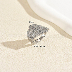 Brass Micro Pave Cubic Zirconia Finger Rings for Women&nbsp;HZ2208