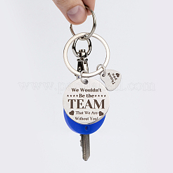 4Pcs 4 Styles 201 Stainless Steel Pendant Keychains&nbsp;KEYC-SP0001-42
