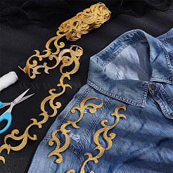 3.8M Ethnic Style Iron on/Sew on Embroidery Flower Polyester Lace Trim Ribbon&nbsp;OCOR-WH0070-121A