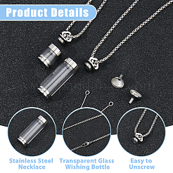 Transparent Glass Wishing Bottle Pendant&nbsp;NJEW-HS0001-01P
