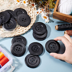 30Pcs Wood Buttons&nbsp;BUTT-OC0001-50B