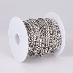 Tarnish Resistant 304 Stainless Steel Cuban Link Chains&nbsp;CHS-E018-13P