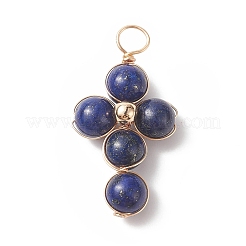 Natural & Synthetic Mixed Gemstone Copper Wire Wrapped Pendants&nbsp;PALLOY-JF01981
