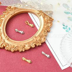 4Pcs 2 Colors Brass Micro Pave Clear Cubic Zirconia Fold Over Clasps&nbsp;KK-CJ0004-37