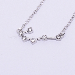 Alloy Rhinestone Pendants Necklaces&nbsp;NJEW-WH0007-02F