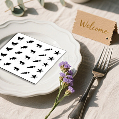 Rectangle Plastic Self-Adhesive Restaurant Menu Label Stickers&nbsp;AJEW-WH20178-001