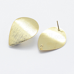 Brass Drawbench Stud Earring Findings&nbsp;X-KK-F728-15G-NF